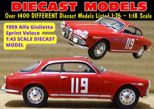 ROSSO 1959 ALFA ROMEO GIULIETA SPRINT VELOCE; MODELLINO DA COLLEZIONE PRESSOFUSO SCALA 1:43