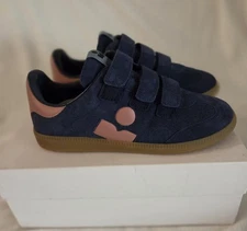 Isabel Marant Beth Low-Top Suede Sneakers Blue/Pink Women US Size 8/EU 38 NIB