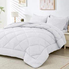 Comforter Set - 7-Piece All Season Bed in a Bag Ultra Soft Bedding Full White