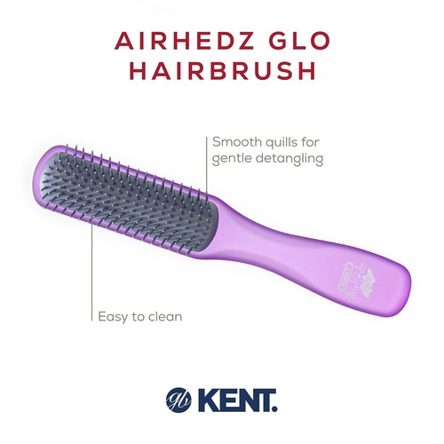 Kent AHGLO01 Airhedz Glo Half Round Narrow Detangling Hair Brush - Picture 10 of 21