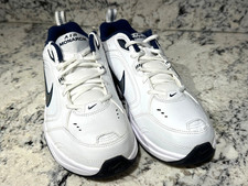 NIKE AIR Monarch IV Cross-Training Shoes WHITE  NAVY Men's 8 4E 416355-102 EUC