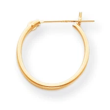 14K Yellow Gold Small 15mm Hinged Hoop Earrings Madi K Children's Jewelry