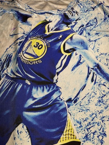 NBA Golden State Warriors Tshirt All Over Print AOP Sz XXL 2XL Basketball Sports - Picture 4 of 8