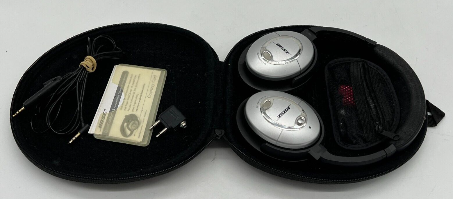 Bose QuietComfort 15 QC-15 Noise Cancelling Over-ear Headband Headphones w/ Case-image