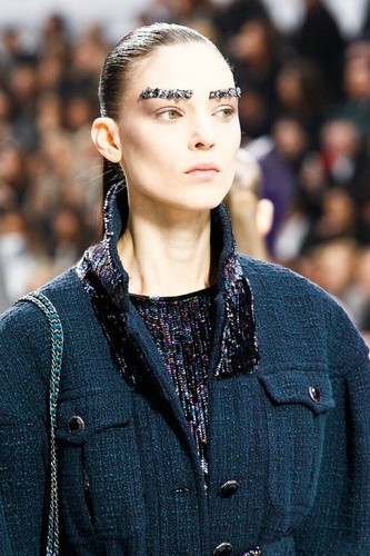 NEW Chanel Long JACKET TWEED Navy Teal 