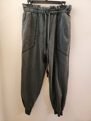 7 For All Mankind Gray Paperbag Drawstring Sweatpants Joggers High Waisted Sz M  - Picture 1 of 11