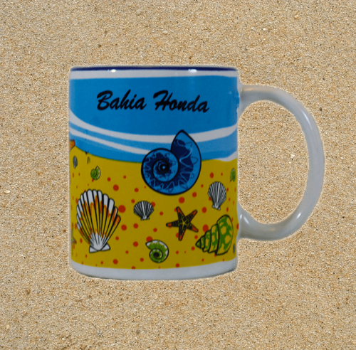 Bahia Honda Strand Keramik Kaffeebecher Florida Schlüssel Muscheln Souvenir Big Pine Key - Bild 1 von 6