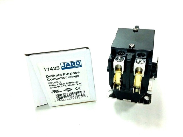 Jard 17425 Definite Purpose Contactor W Lugs 2 Poles 24vac For Sale Online Ebay