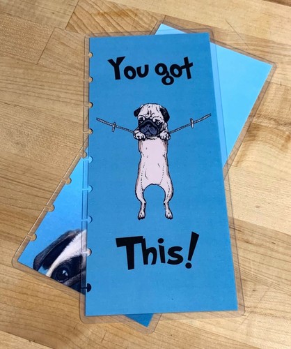 Juego de cubiertas Pug ""You Got This"" 4 usos con media hoja cuaderno Happy Planner - Imagen 4 de 5