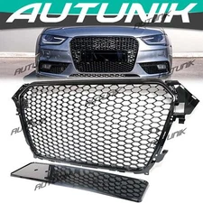 RS4 Style Honeycomb Front Bumper Grille Grill for Audi A4 B8.5 S4 2013-2016