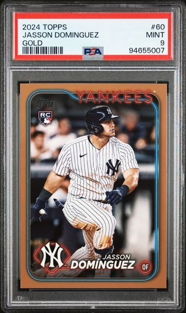 2024 Topps Series 1 Jasson Dominguez #60 Gold /2024 Rookie RC Card PSA 9
