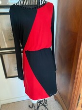 Alice + Olivia Black & Red Silk Dress Sz SP Lined Silk