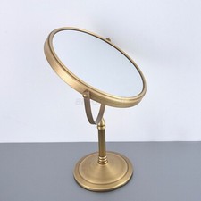 Antique Brass Cosmetics Mirrors Round Desktop Double-Sided 3X Magnifying Mirror