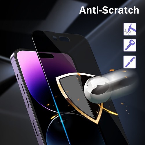 For iPhone 12/13/14 Pro Max 9H Privacy Anti-Spy Tempered Glass Screen Protector - Picture 10 of 14