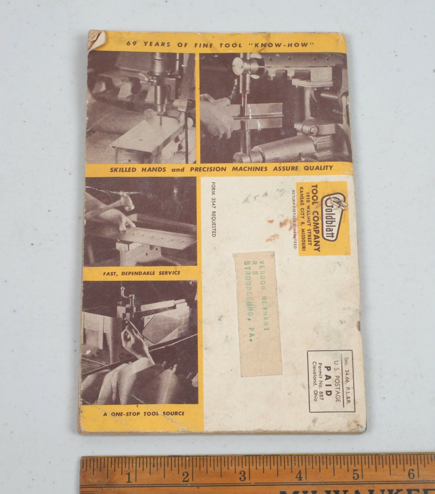 Vintage 1954 Goldblatt Tool Co. Catalog Kansas City Masonry Trowel