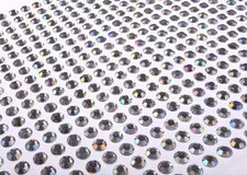 CraftbuddyUS 500pcs Single Sheet 8mm Stick On AB Clear Diamante Rhinestone Gems