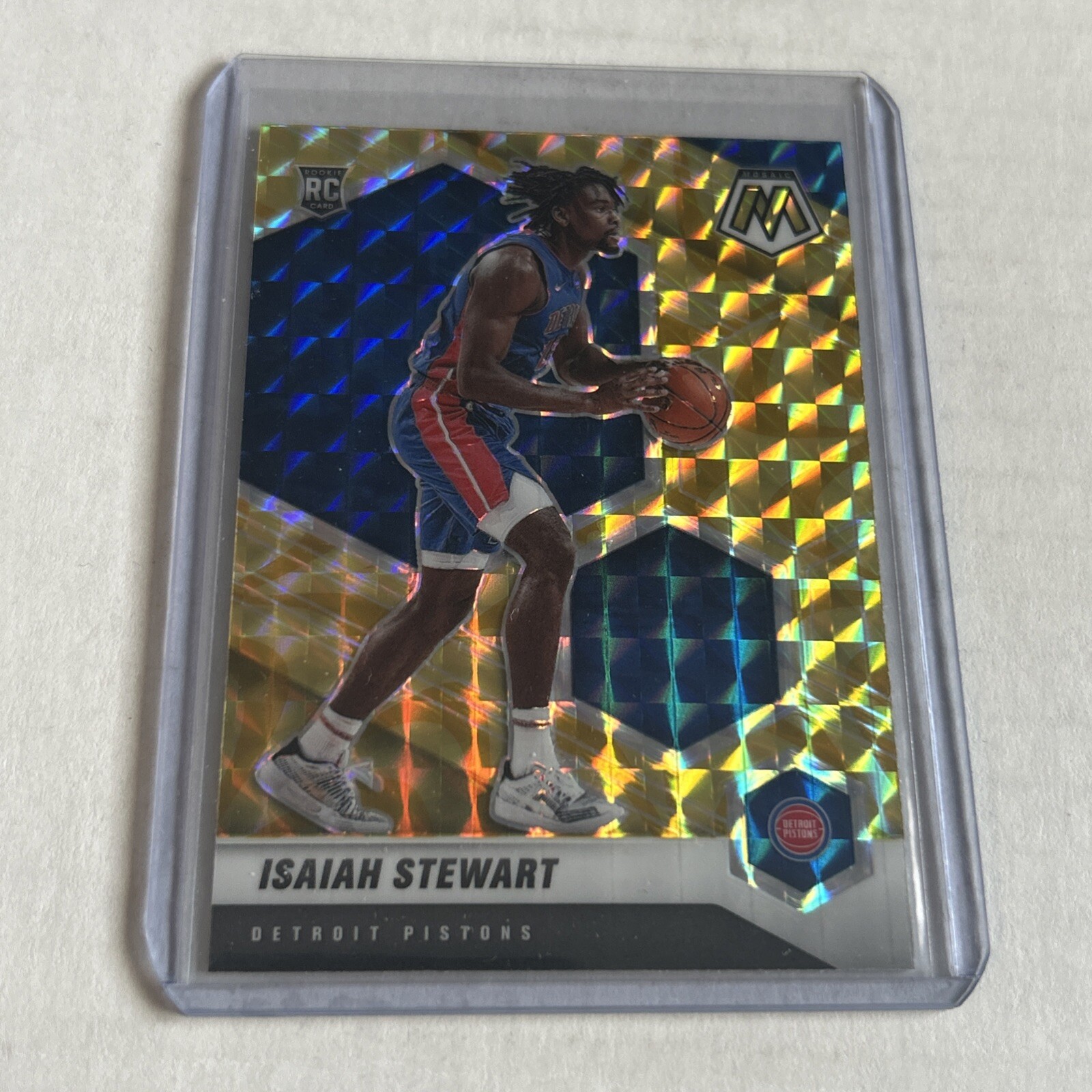 2020 Panini Mosaic Isaiah Stewart #223 Yellow Reactive Prizm Detroit Pistons