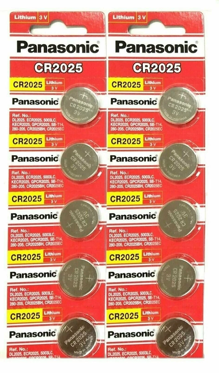 10 PANASONIC CR2025 CR 2025 3v Lithium Battery Expiration date 2028, cr