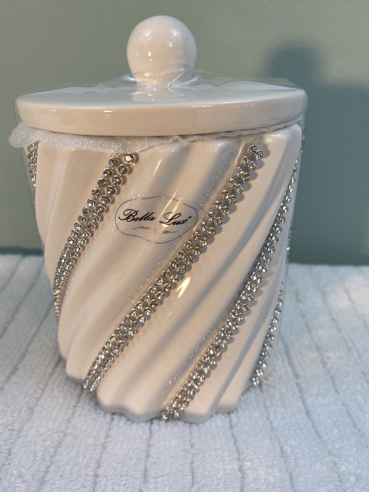 Bella Lux Rhinestone Swirl Bathroom Vanity Accessories Organizer YOU