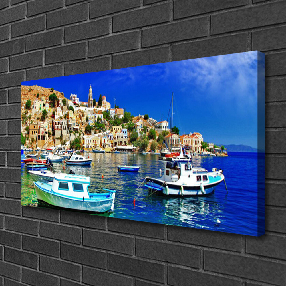Tableau paysage de mer 100x50 cm id&eacute;al pour habiller un grand mur vide