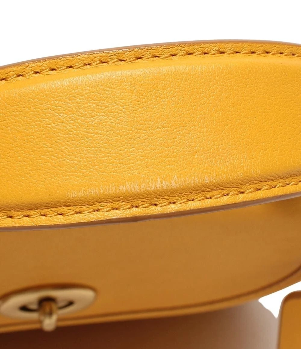 Borsa a tracolla Coach giallo brillante stile 128 Turnlock manico superiore curvo rara!