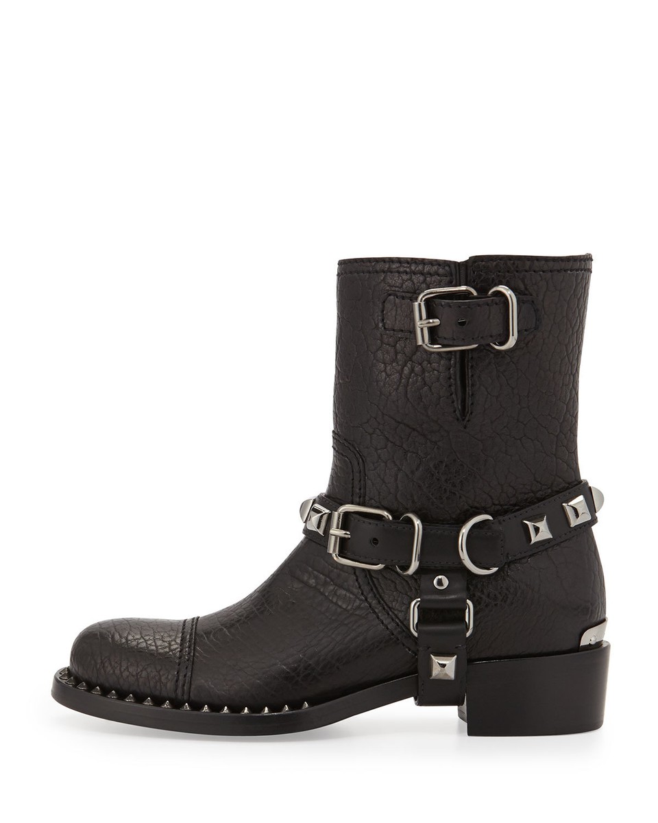1100 MIU MIU ICONIC HARNESS STUDS SPIKES BIKER LOGO BOOTS EU