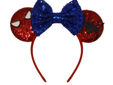 Spiderman Peter Parker Inspired Disney World Ears and Bow Headband Cosplay 