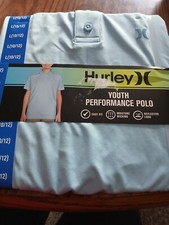 Hurley Youth Performance Blue Polo 10/12 Large New