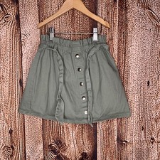 Isaac Mizrahi Kids Collection Green Cotton Skirt Pull On Girl  s Size 7/8 Medium