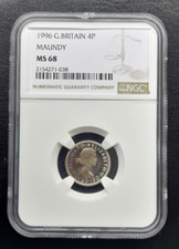 1996 Great Britain MAUNDY 4p Four Pence. Elizabeth II: NGC MS68