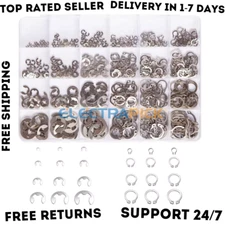 327Pcs Stainless Steel E-Clip Circlip Kit Retaining Ring Assortment Set 24 Sizes