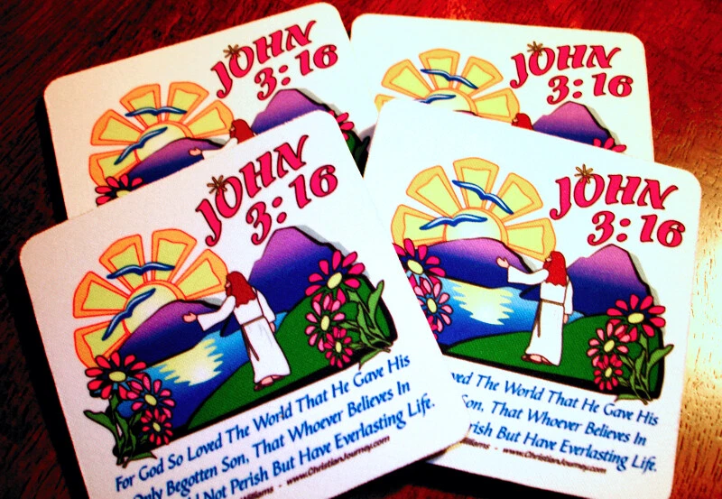 Christian drink coasters top