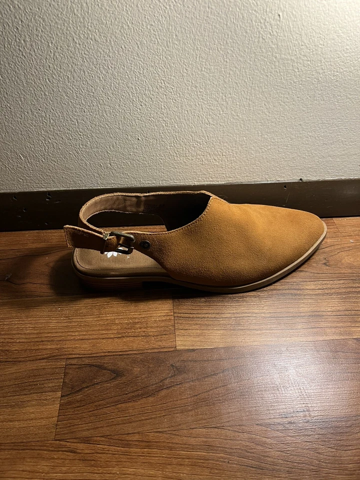 Mujer Caja Amarilla Cuero/Gamuza Sin Cordones Mules Bronceado Claro Talla 8 Foto 3 de 4