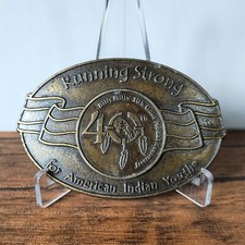 2004 - Billy Mills Running Strong 40th Anniversary 1964, 3" Brass Belt Buckle