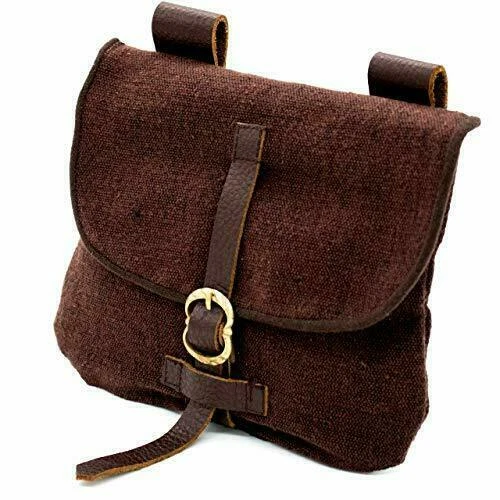 Canvas Belt Bag Medieval Buckle Waist Pouch Renaissance Cosplay Costume Purse