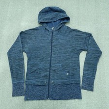 Hyba Hooded Jacket Hoodie Women's Size Small Blue Zip-Up Cotton Blend