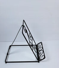 Vintage Black Wrought Iron Book Holder *EUC*