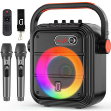 JYX 66Pro Karaoke Machine, Singing Machine Home Karaoke System with 2 Karaoke Mi