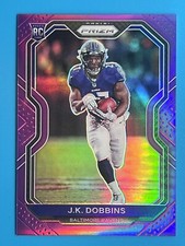 2020 Prizm JK / J.K. Dobbins Purple Prizm Rookie RC #9/125 - LA Chargers