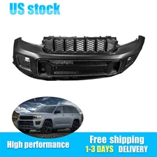 For 2021-2023 Jeep Grand Cherokee Complete Front Bumper Set w/ Grille Fog Light