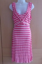 Fat Face Stretch Jersey Pink Striped Viscose Sleeveless Dress UK 14 Tight Fit
