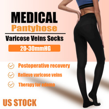 Varicose Veins Women Men Opaque Compression Pantyhose For Edema DVT Cover Toe