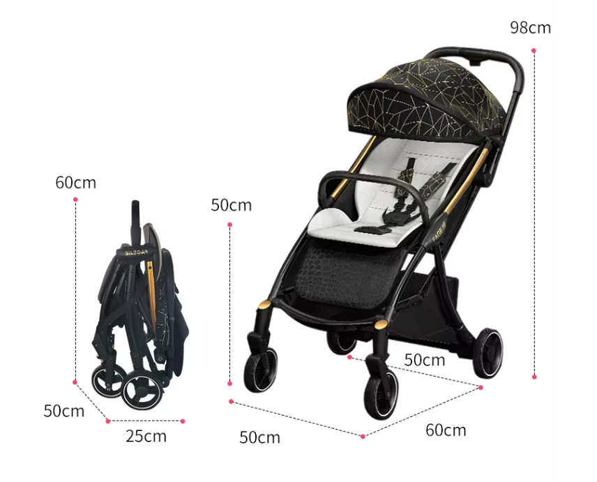 Cochecito plano plegable ligero para bebés y niños pequeños Foto 4 de 4