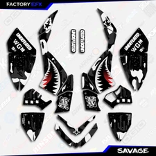 Black White Savage Camo Racing Graphics kit fits 06-08 Polaris Outlaw 450 525