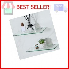 SAYAYO Glass Floating Shelves for Wall, Tempered Glass Shelves for Bathroom, Liv