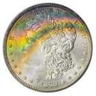1879-P PCGS MS63 MORGAN $ - GORGEOUS TONING - RAINBOW TONED (VIDEO)