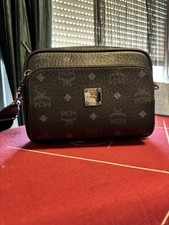 MCM Damen Umhängetasche/Crossbody Leder schw...