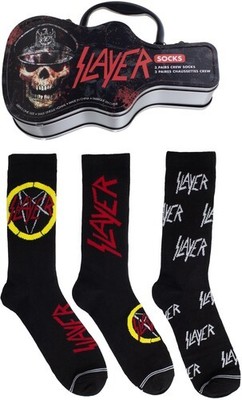 Slayer - Perri's - Slayer - Crew Socks (3 Pack Collector Guitar Shape Tin) [New