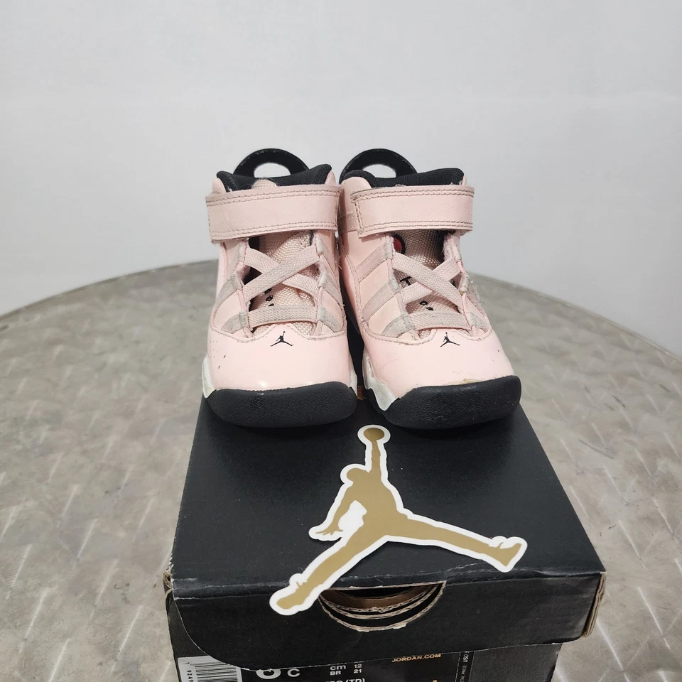 Nike Air Jordan 6 Rings 'Atmosphere' Pink Sneakers 323420-602 Toddler Size 6C - Image 4 of 4
