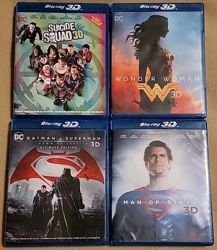 DCU 3D Blu-ray LOT: Batman Superman Wonder Woman Suicide Squad Man Of Steel DC
